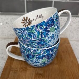 Lilly Pulitzer Blue Floral Mugs